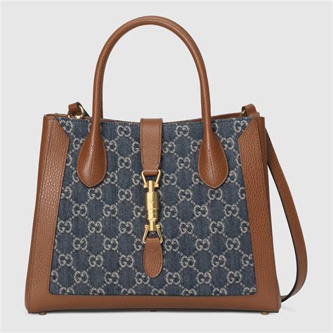 gucci jackie denim bag|jackie 1961 large tote bag.